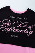 Pink and Black Slogan Dress (1)