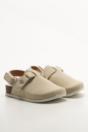 Stone Suede Cork Mule Sandals