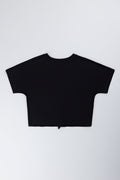 Black Diamante Tie Detail T-Shirt (2)