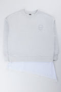 Oversized Lace Hem Grey Sweatshirt