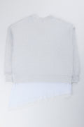 Oversized Lace Hem Grey Sweatshirt (3)