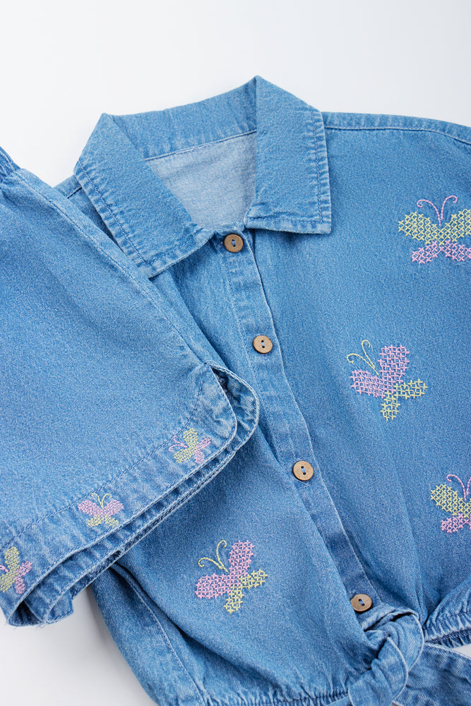 Butterfly Embroidered Short Set (1)