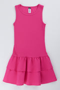 Pink Ribbed Rara Sleeveless Dress