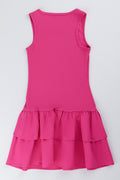 Pink Ribbed Rara Sleeveless Dress (2)
