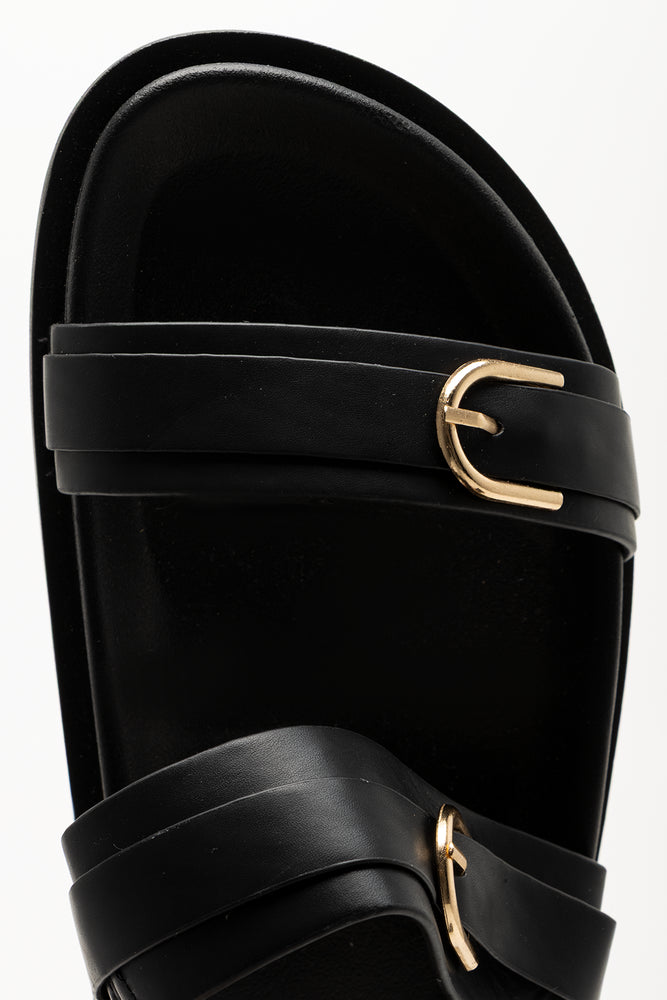 Black Double Buckle Sandals (4)