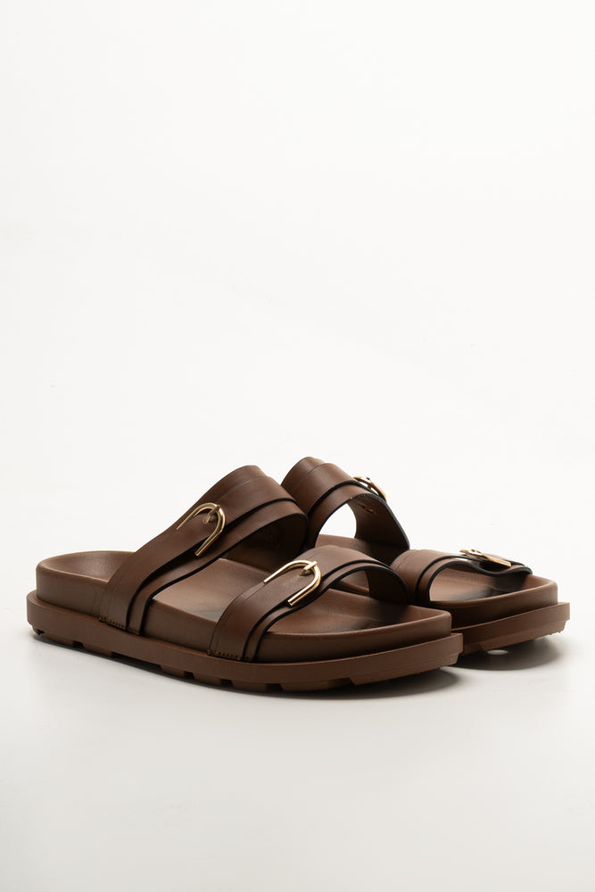 Tonal Buckle Footbed Sandals