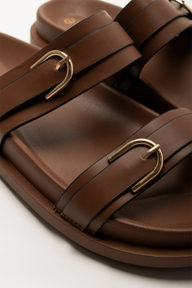 Tonal Buckle Footbed Sandals (2)