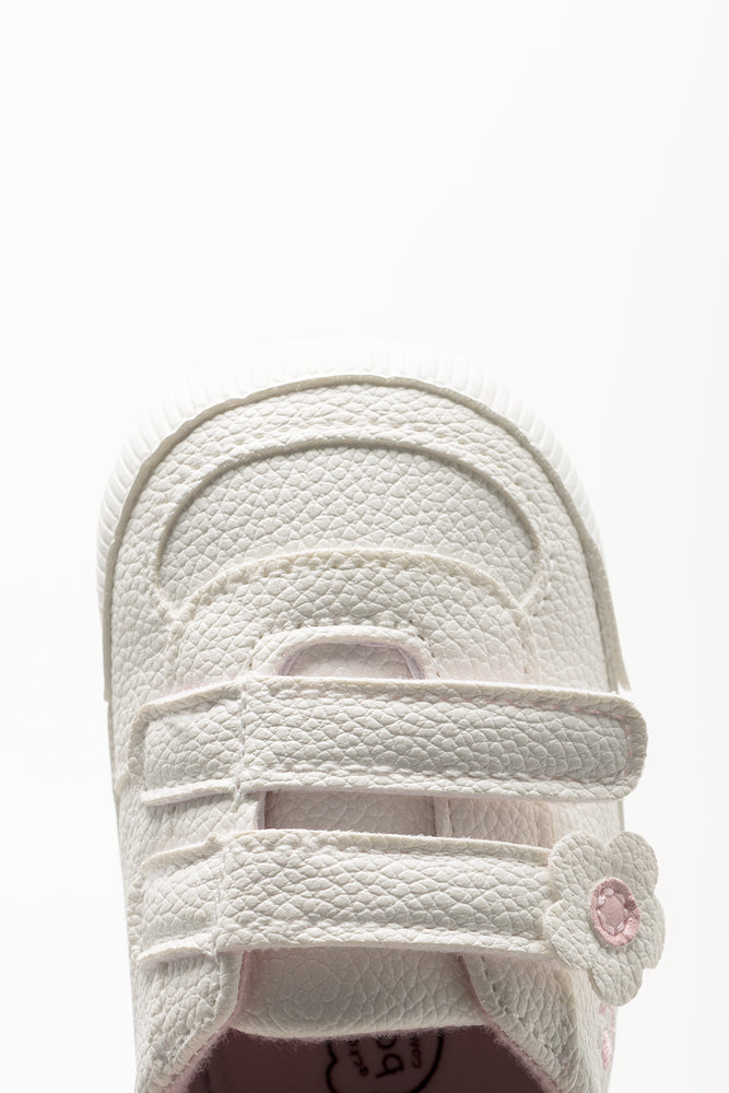 White Floral Baby Crib Sneakers (4)