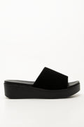 Black Wedge Mule Sandals (1)