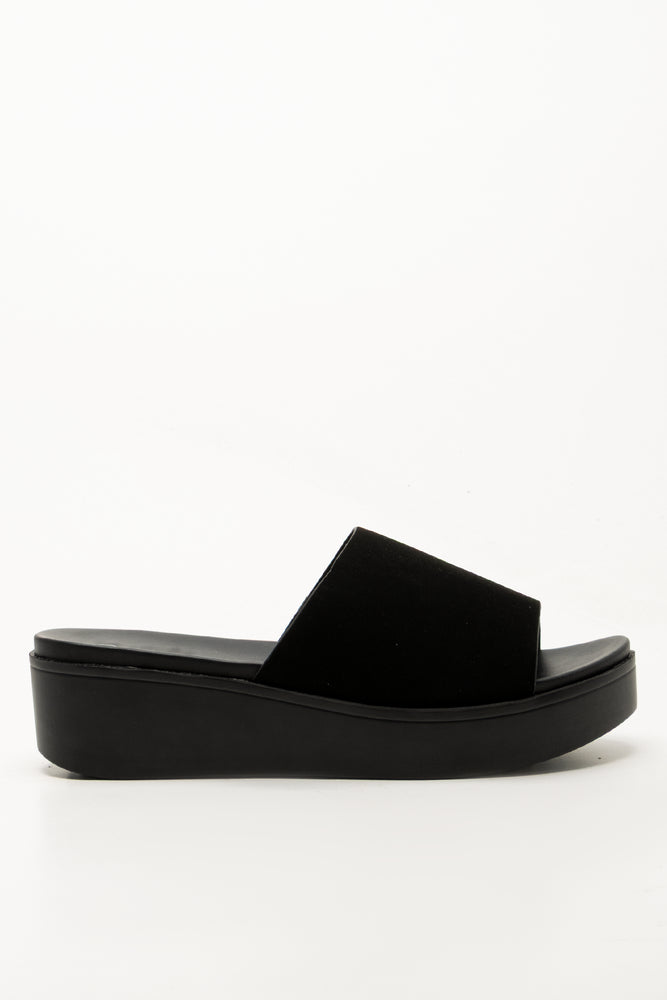 Black Wedge Mule Sandals (1)