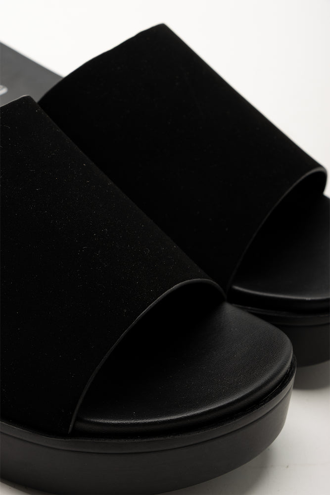 Black Wedge Mule Sandals (2)