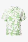 Green Floral Short Sleeve Shirt