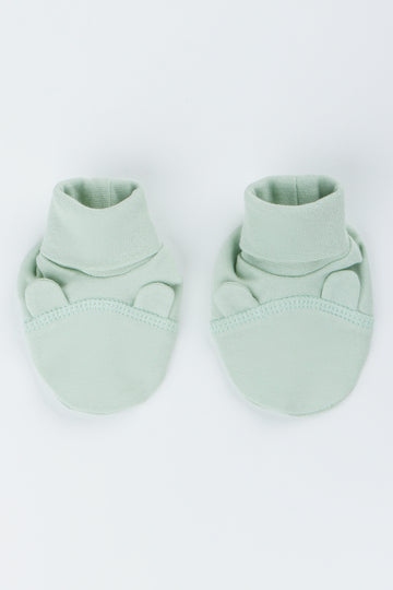 Sage Green Newborn Bear Booties