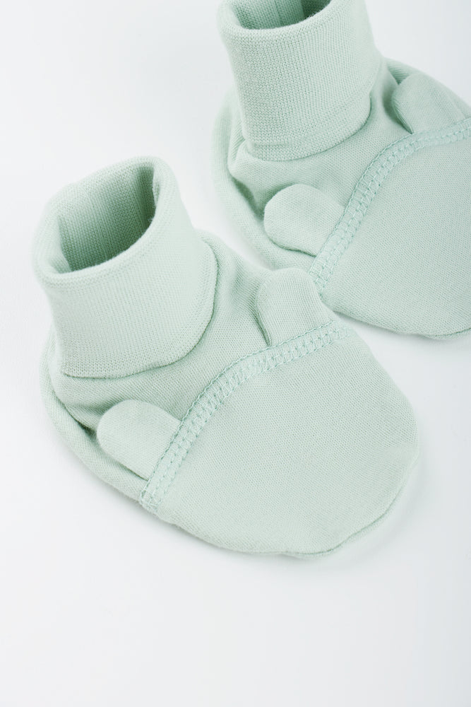 Sage Green Newborn Bear Booties (1)