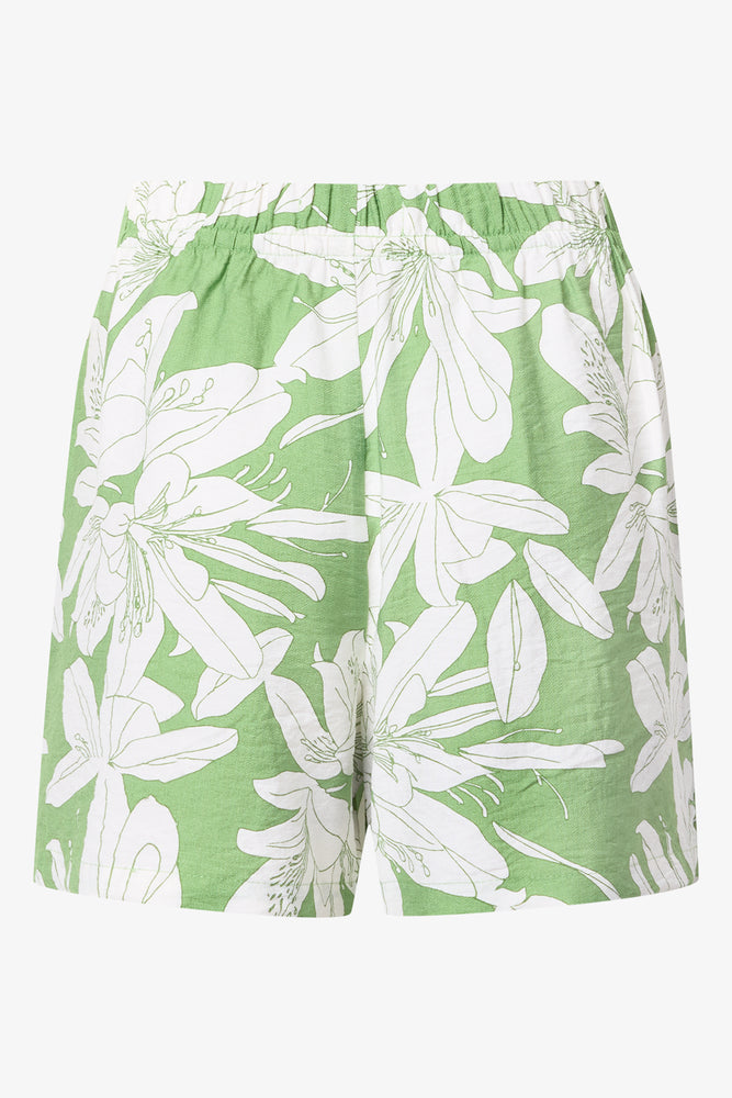 Floral Print Viscose Slub Shorts (1)