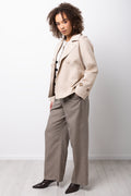 Beige Double Breasted Trench Jacket (1)