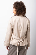 Beige Double Breasted Trench Jacket (2)