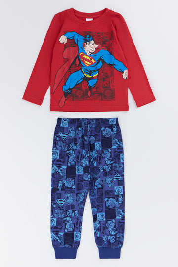 Superman Long Sleeve Pyjamas Red