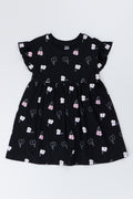 Floral Print Flutter Sleeve Dress