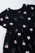 Floral Print Flutter Sleeve Dress (1)