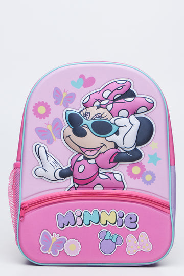 Pink Minnie Mouse Debossed Backpack