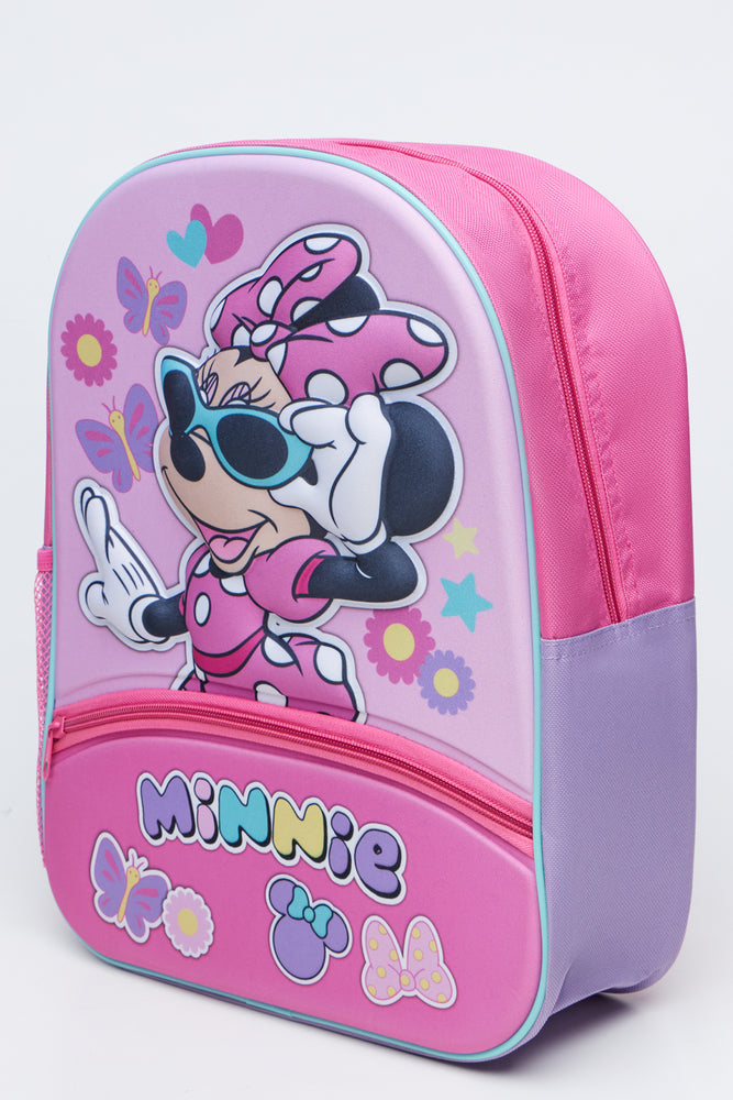 Pink Minnie Mouse Debossed Backpack (1)