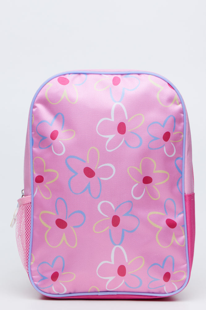 Floral Print Light Pink Backpack