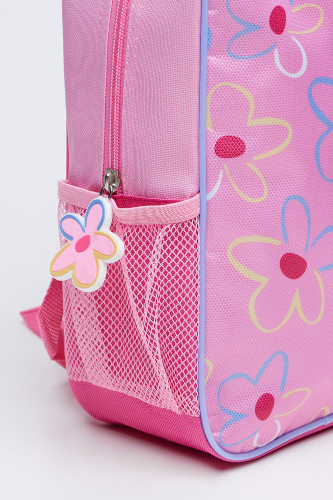 Floral Print Light Pink Backpack (2)