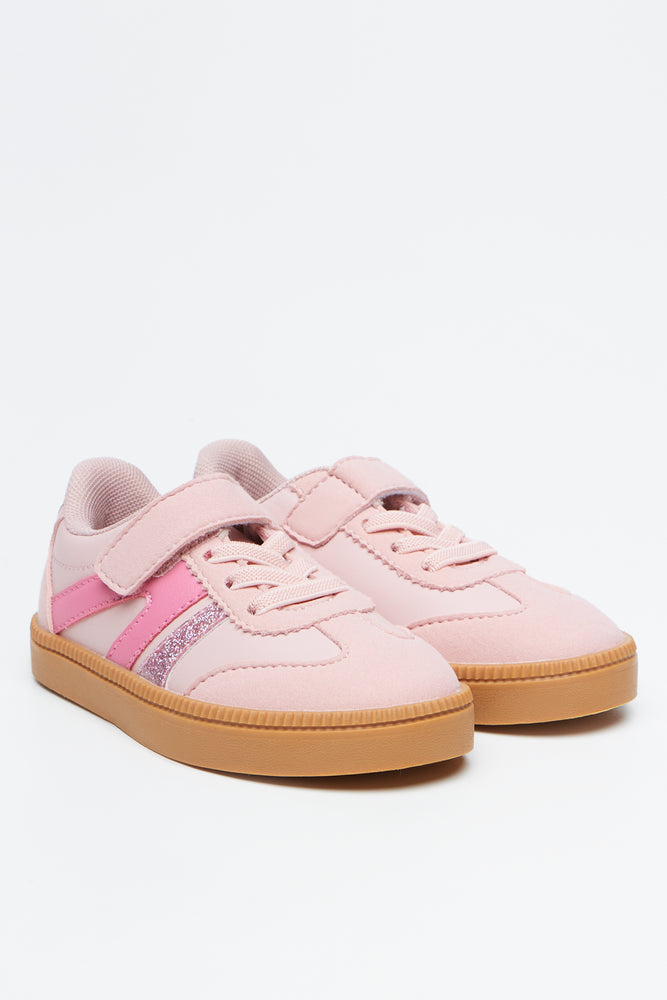 Pink Glitter Retro Sneakers