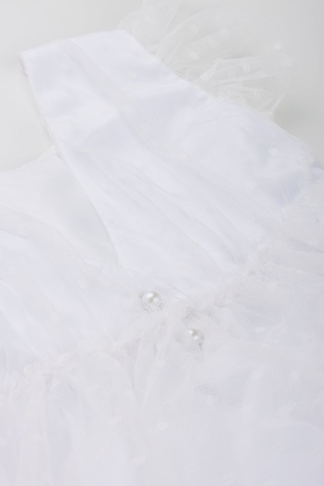 White 3D Daisy Occasion Dress (1)
