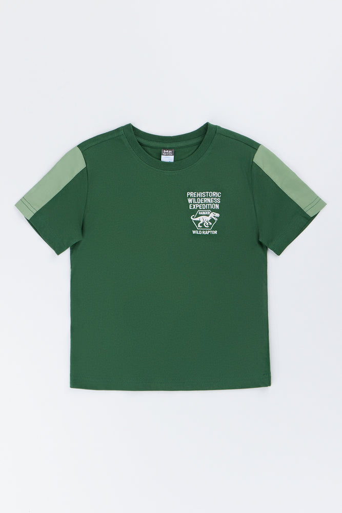 Green Dinosaur Print T-Shirt