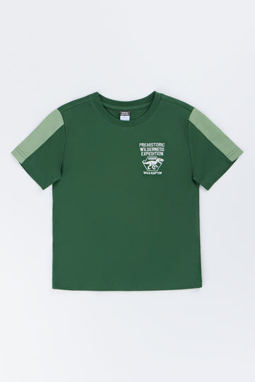Green Dinosaur Print T-Shirt