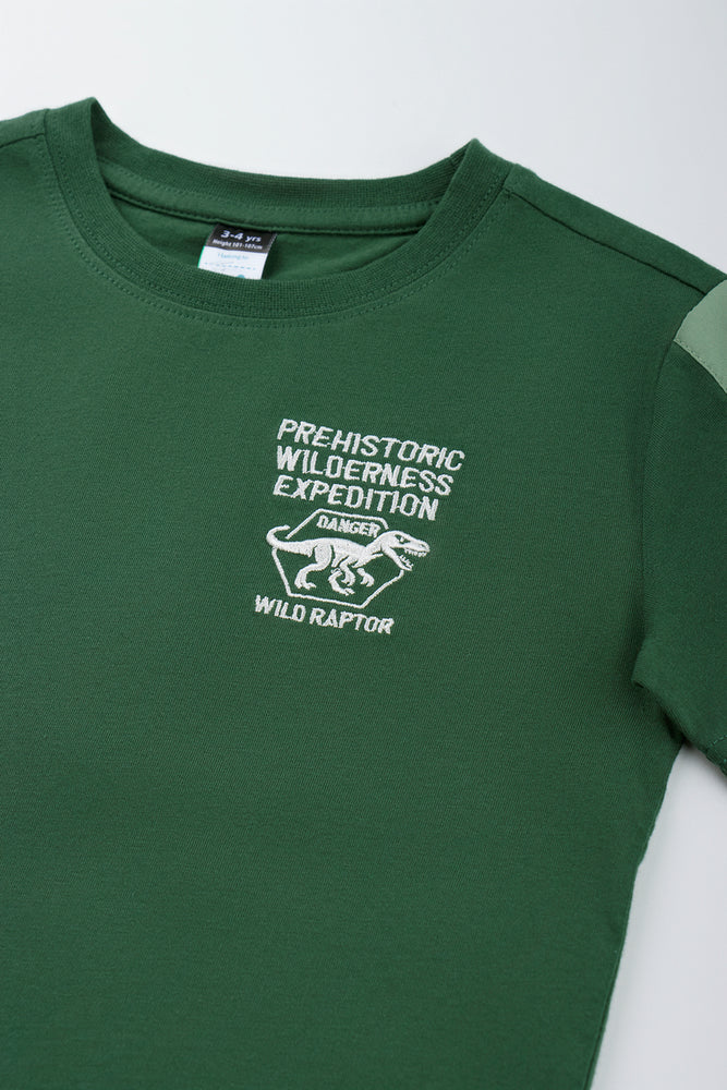Green Dinosaur Print T-Shirt (1)