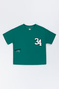 Green Textured Boston City T-Shirt