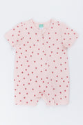 Strawberry Print Pink Baby Romper