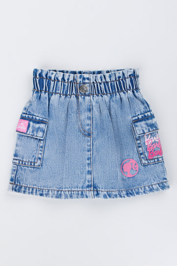 Barbie Denim Skort With Pockets