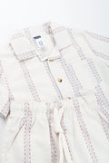 Textured Striped Shirt Short Set (1)