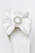 Cream Satin Bow Block Heels (4)