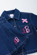 Denim Shirt and Pleated Skirt (1)