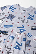 Boys Collegiate Baseball Print Pyjamas (1)