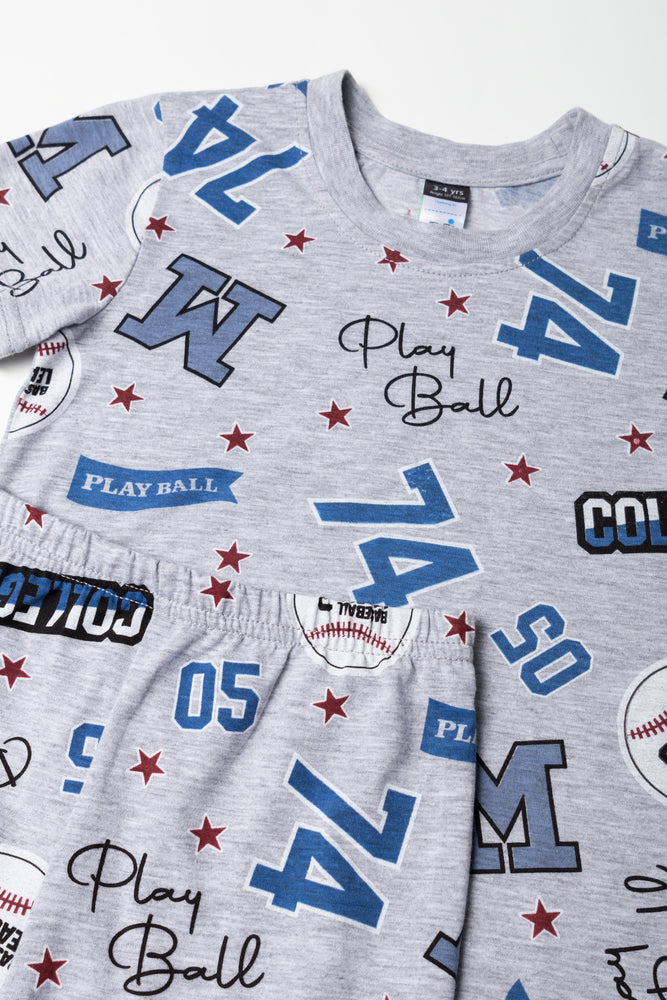 Boys Collegiate Baseball Print Pyjamas (1)