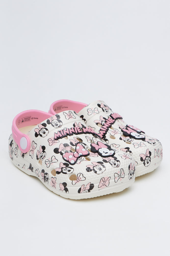Cream Minnie Mouse Moulded Clogs