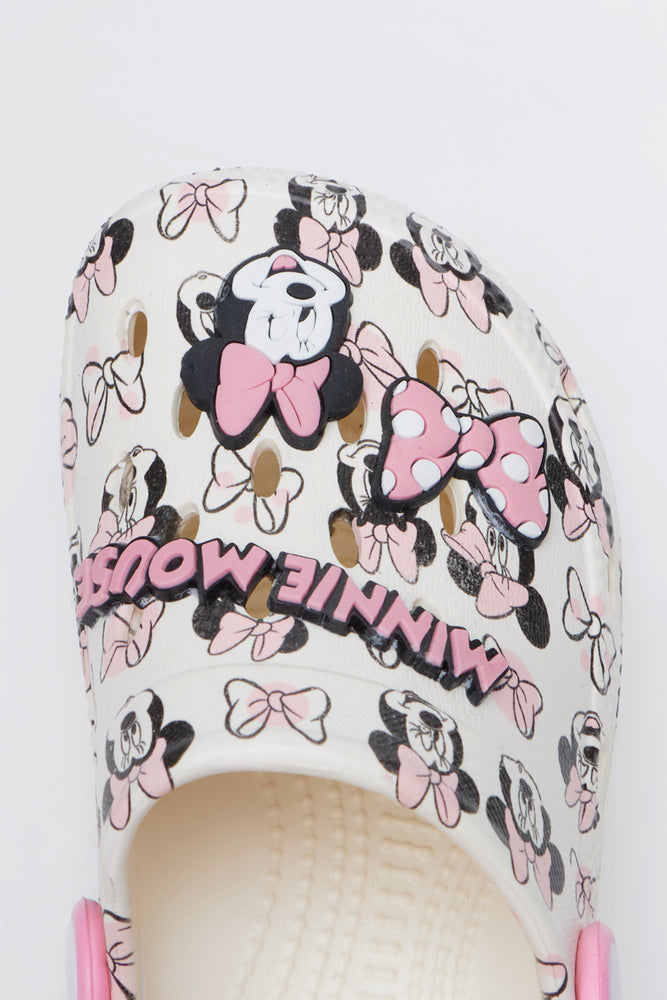 Cream Minnie Mouse Moulded Clogs (4)