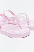 Pink Daisy Pattern Flip Flops (2)