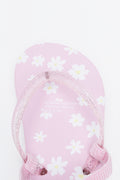 Pink Daisy Pattern Flip Flops (4)