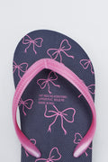 Navy and Pink Bow Flip Flops (4)