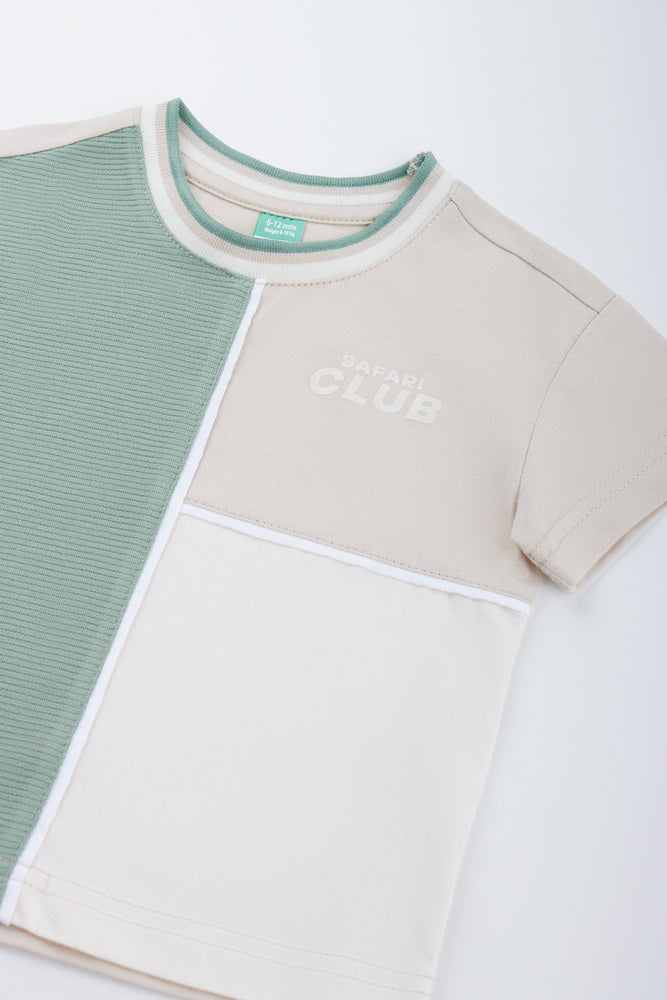 Colourblocked Safari Club T-Shirt (1)