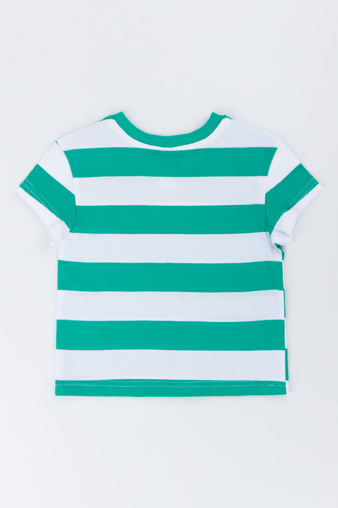 Green White Stripe T-Shirt (2)