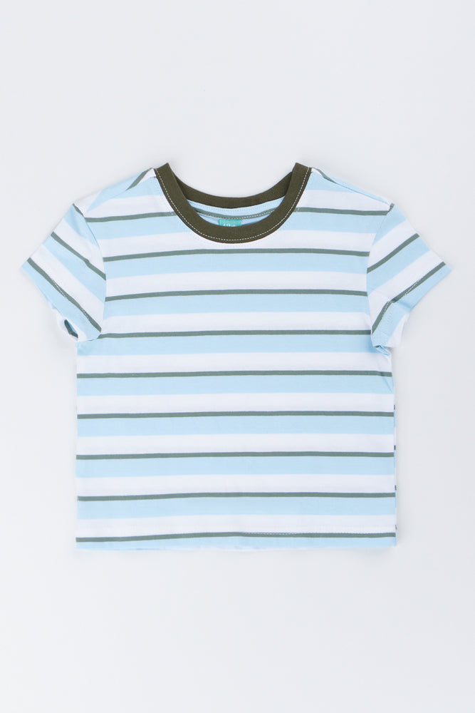 Blue Striped Short Sleeve T-Shirt