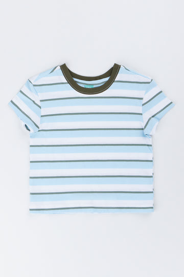 Blue Striped Short Sleeve T-Shirt